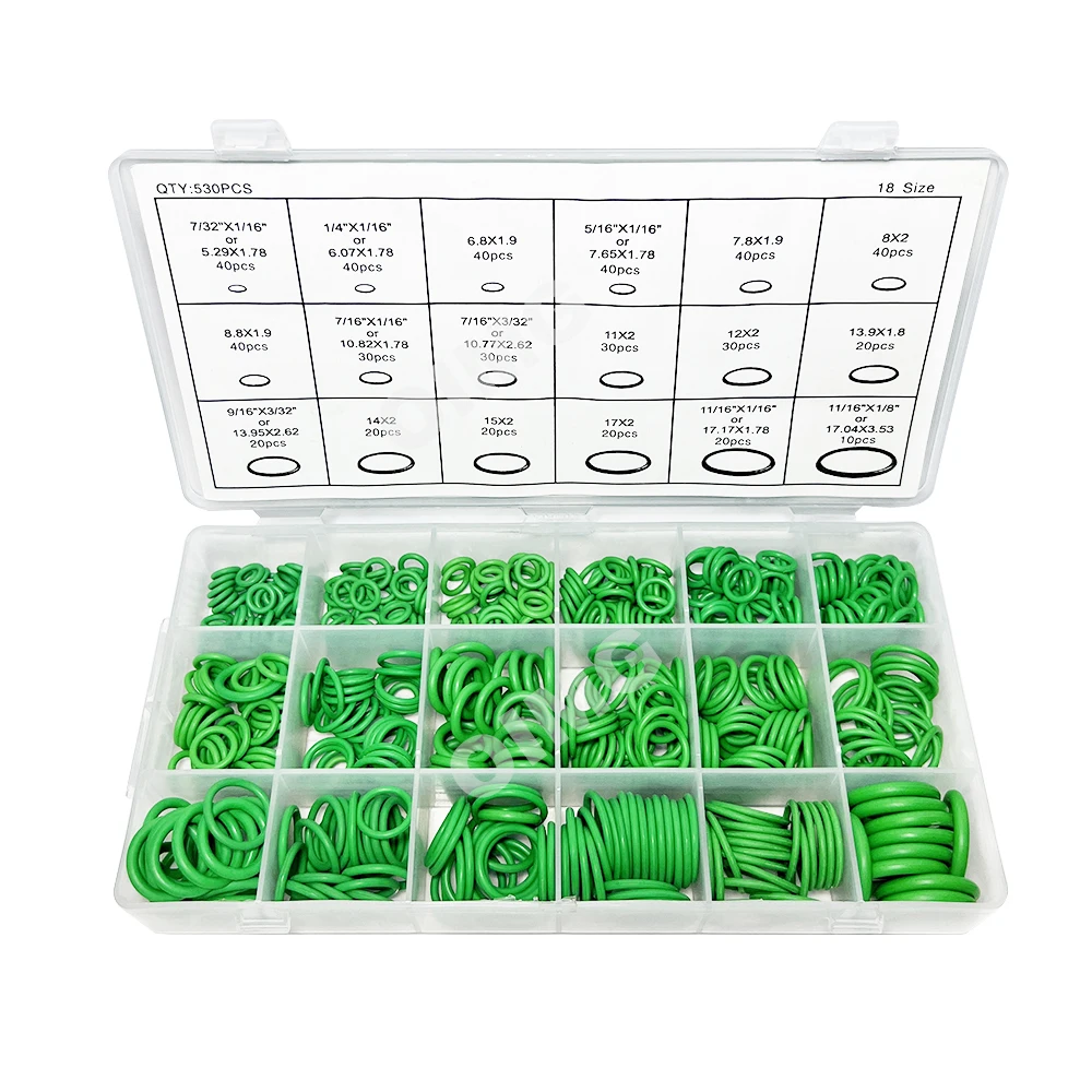 Car Air Conditioning O-ring Washer Kit Heat-resistant Rubber Seal Ring Gaskets Auto Repair Tools Car Accessories 530/270pcs o ring seal set