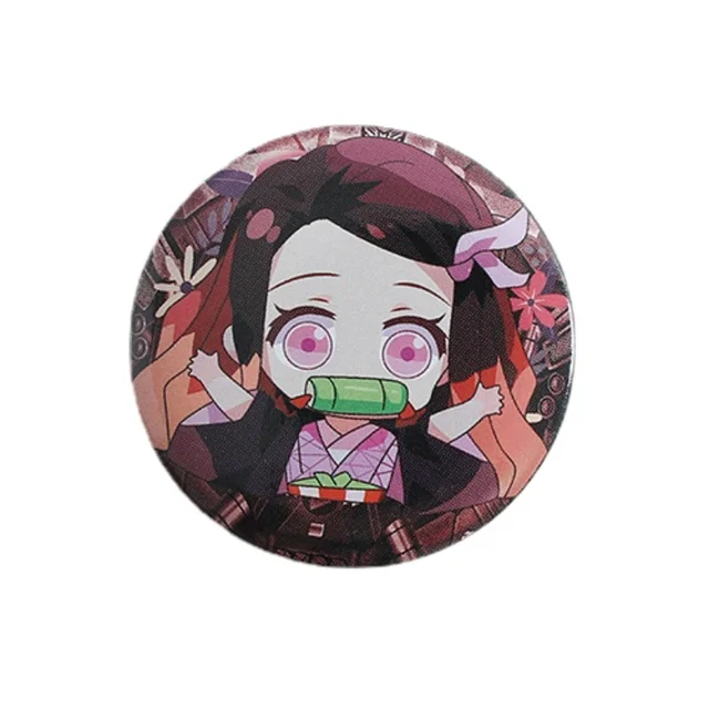 Anime Second element Q Version Badge Bar Butterfly Endure Tanjirou Fugang Yi Yong Shan Yi Yan Column Pendant Anime Peripheral XZ-2212-A2