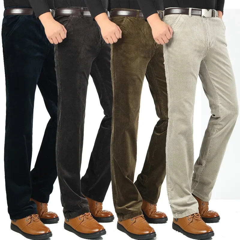 Casual Pants Corduroy Pants Men's High Waist Corduroy Pants Autumn Winter Business Loose