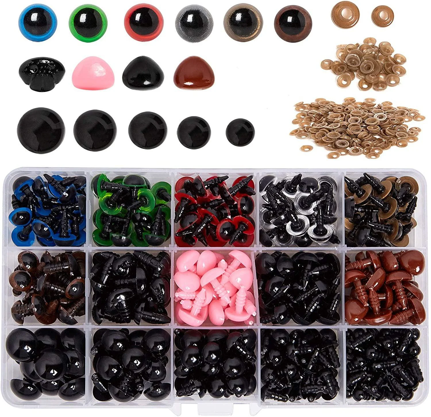 Plastic Safety Eyes Doll Handmade Accessories Googly Doll Eyes Plastic Toy Eyes Doll Eyes 560PCS Eyeball Doll Accessories Black Plastic Plush Safety Eyes Amigurumi For Toys 6mm 8mm 12mm DIY Funny Toy Eyes Animal Gifts