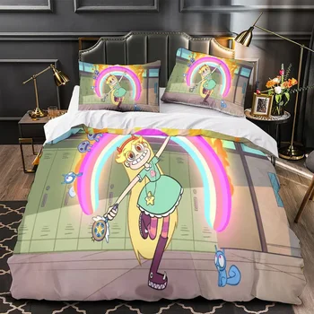 Star Vs The Forces Of Evil Federa copripiumino stampata in 3D Set biancheria da letto Twin Full Queen King Size per l'arredamento della camera da letto 1