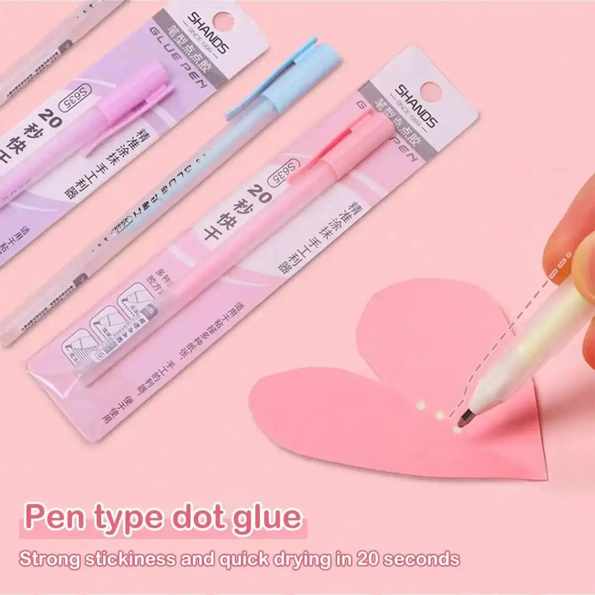 1+3Pcs Macaron Dispensing Pen Student Diy Hand Account Manual Quick-drying Glue Dispensing School Office Supplies Stationery 3