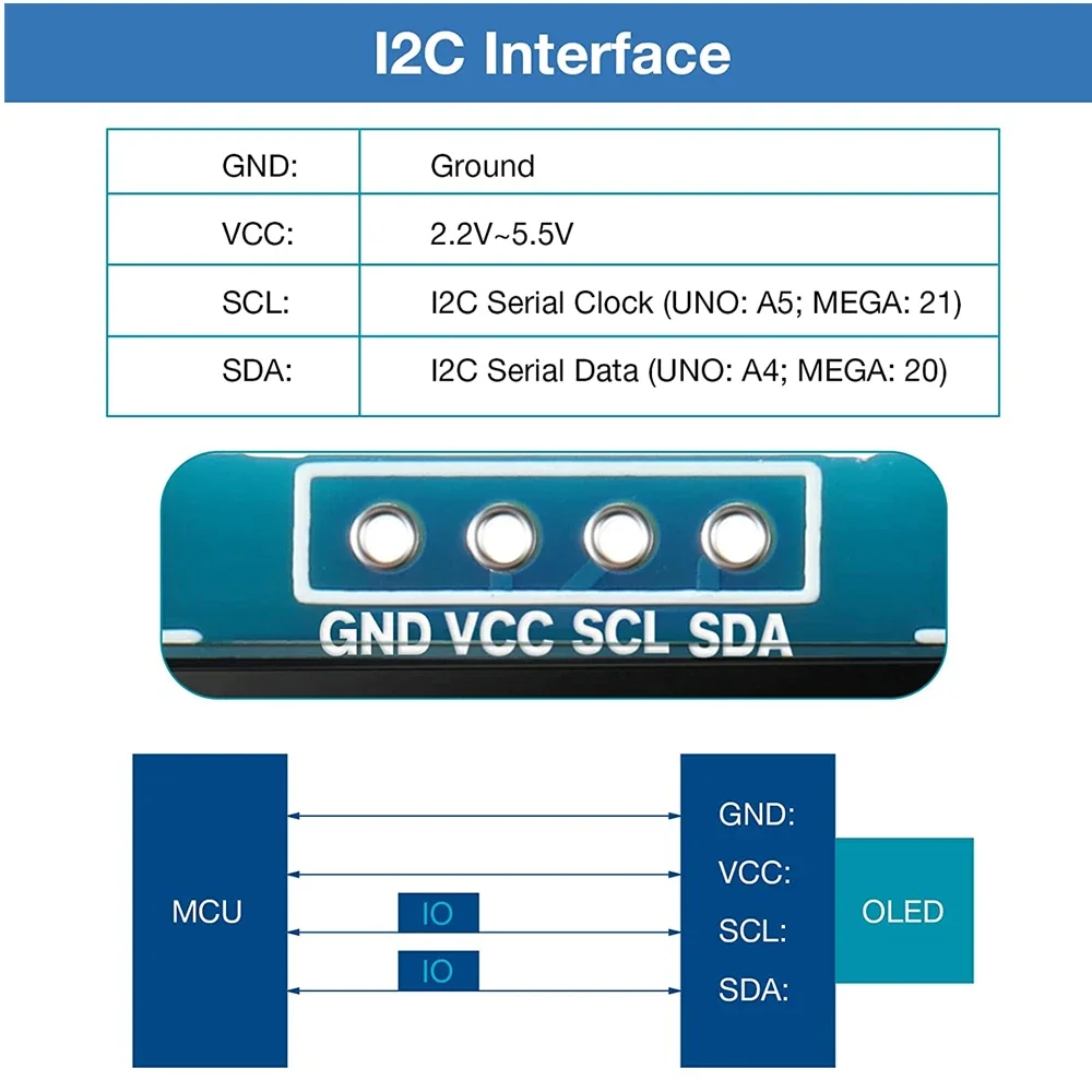 OLED Display Module 0.96 Inch I2C IIC SPI Serial 128X64 SSD1306 LCD 3.3-5V 4 Pin 1-10PCS for Arduino
