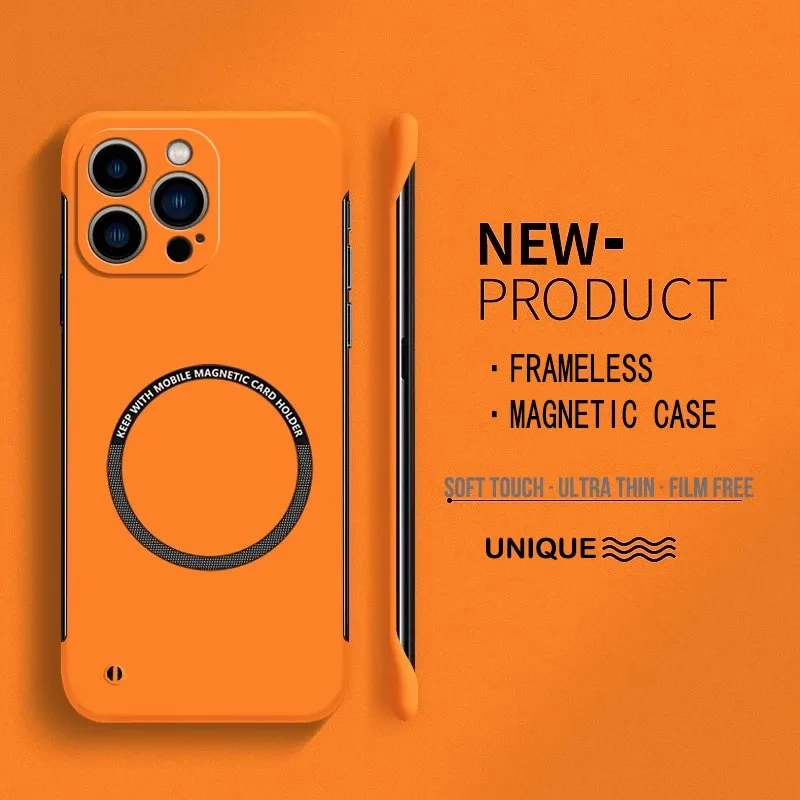Frameless Matte Magnetic Wireless Charging Hard Case - Solid Color