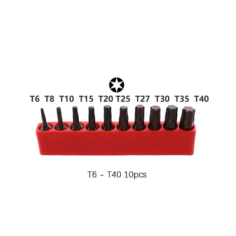10PCS 1/4 "Hex Torx Kopf 25mm S2 Legierung Schraube Fahrer Bits Magnetische Set T6-T40 Elektrische Schraubendreher bit Werkzeug Set Stern Hex Bit – Detail 9
