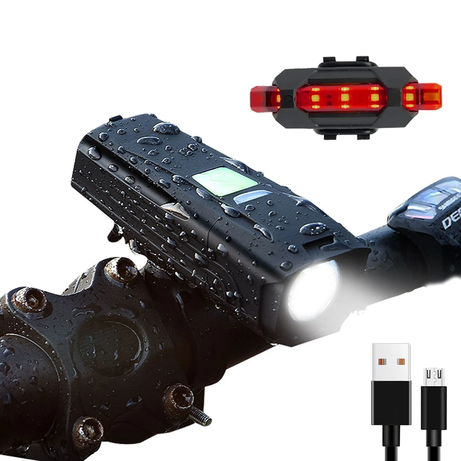 

Bicycle Light Led Front And Back Bike Light Set Rechargeable Mtb Mountain Cycling Headlight Safety Taillight Bike Accessories