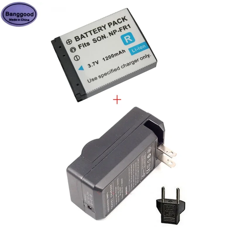 

3.7V 1200mAh NP-FR1 NPFR1 Camera Battery + AC Charger For SONY DSC-FX77 FX88 P100 P120 P150 P200 T30 T50 V3 P200 P150 T30 G1 V3