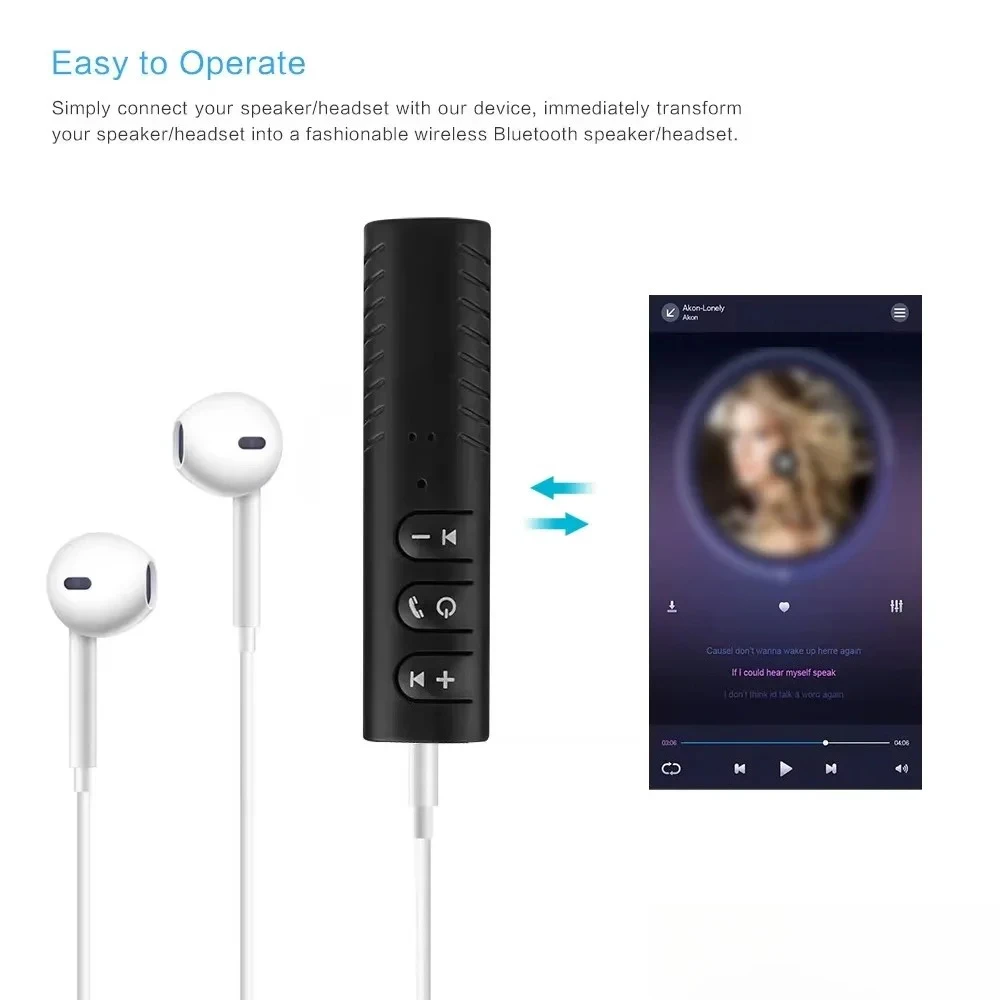 Universal Wireless Bluetooth Audio Receiver & Transmitter with 3.5mm Jack for Music Streaming and Handsfree Calling