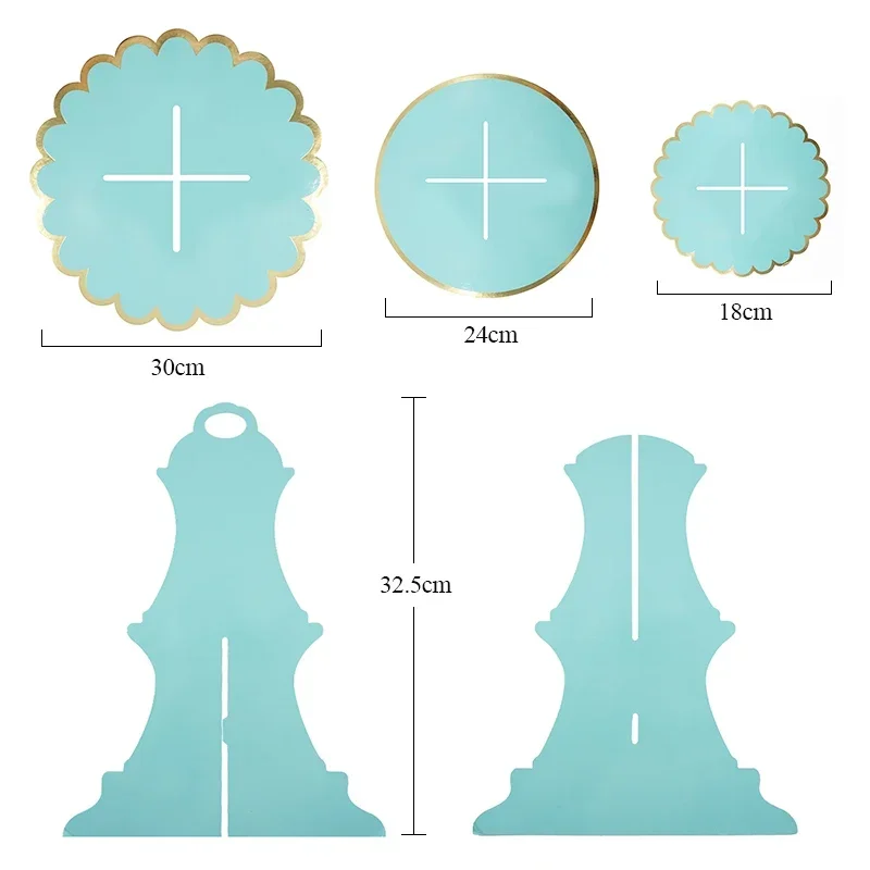 3-Layer Dessert Display Stand Cake Tools Paper Bronzing Cake Stand DIY Paper Craft Birthday Party Wedding Decoration