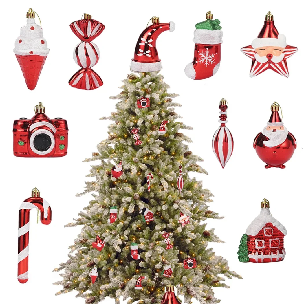 

Christmas DIY Decorations 2Pcs/lot Snowman Santa Claus Xmas Tree Ornaments 2023 Christmas Decor for Home Navidad Noel New Year