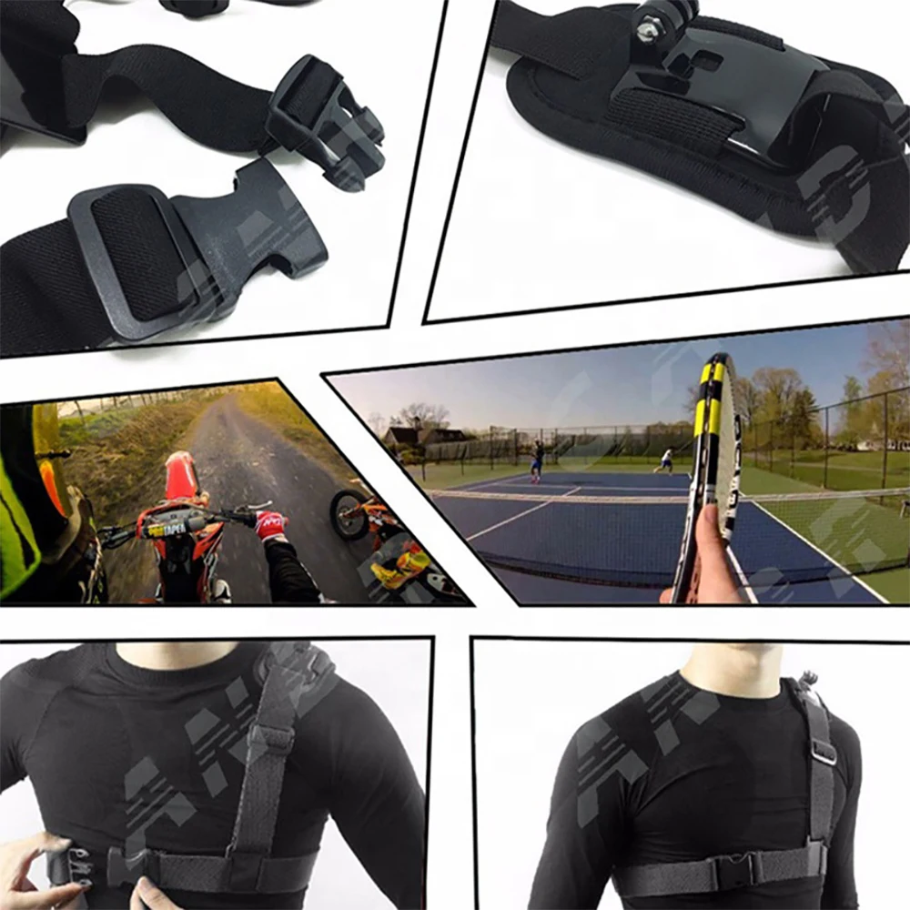 2025 New 360° Adjustable Shoulder Strap Mount-With Screw Adapter For GoPro Hero 13/12/11 Outdoor Cycling Vlogging Chest Harness