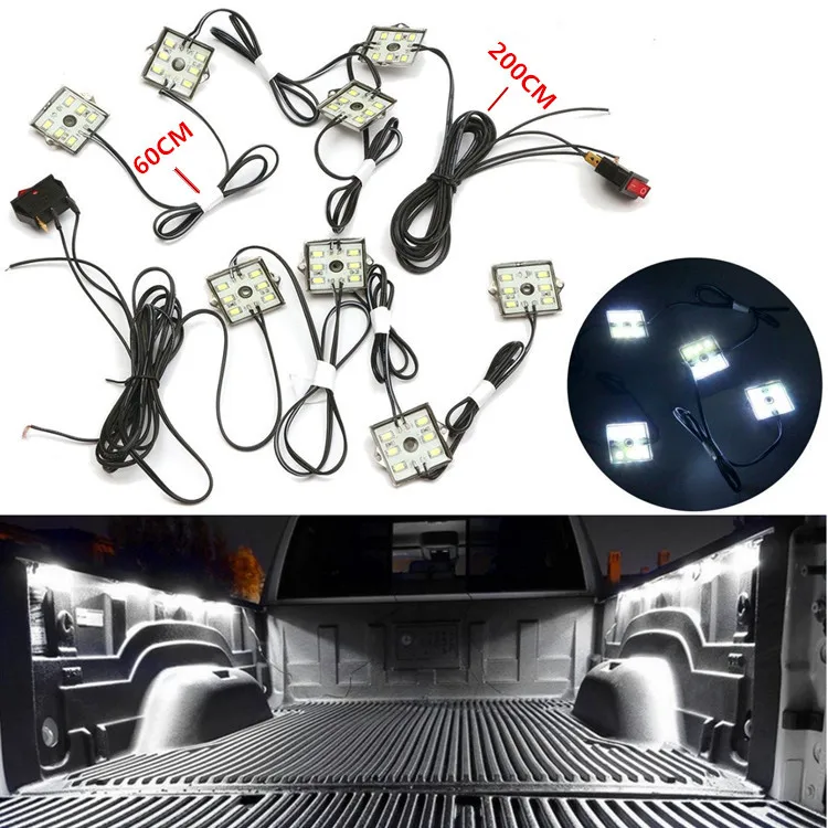 Universale 8 Pz Bianco 48 Smd Led Camion Letto Illuminazione Torcia Kit Luce Di Segnalazione Per Toyota Nissan Honda Ford Rv Barca Cargo Pickup