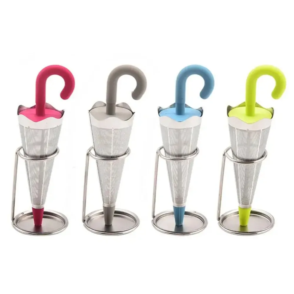 1PC Cute Umbrella Tea Infuser-Stainless Steel Loose Leaf Tea Strainer Handy Kitchen Accessories for Lovers Easy to Use&Clean