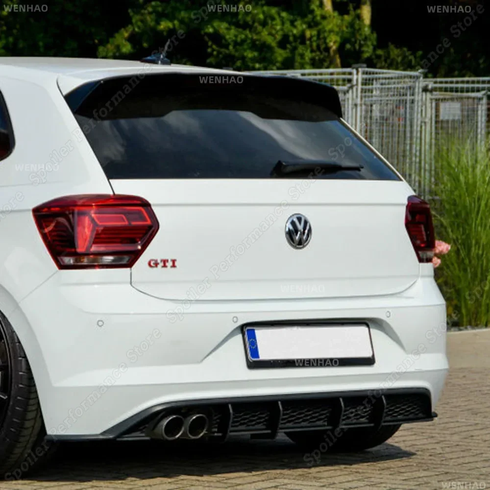 For Volkswagen POLO MK6 GTI GTD Fins Car Rear Bumper Diffuser