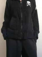 Y2k Lamb Wool Jackets Women Gothic Hoodies Cross Skull Grunge Zipper Sweatshirts Vintage Casual Hooded Coats Harajuku Streetwear - Image 5