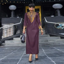 

H&D African Dresses For Women Dashiki Dress rich bazin original Dress South Africa Lady Clothes Robe Africaine Maxi Dress