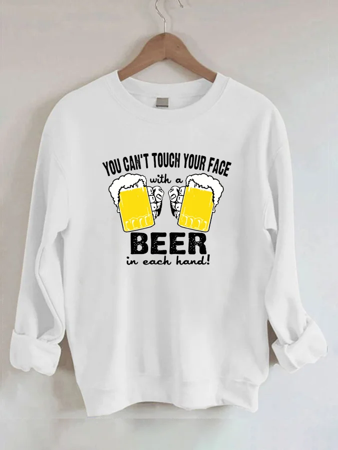 Alphabet Printed Round Neck Pullover Casual Long Sleeve Sweatshirt Colored Sweatshirt Funny Print Pullovers Soft Designer Tops