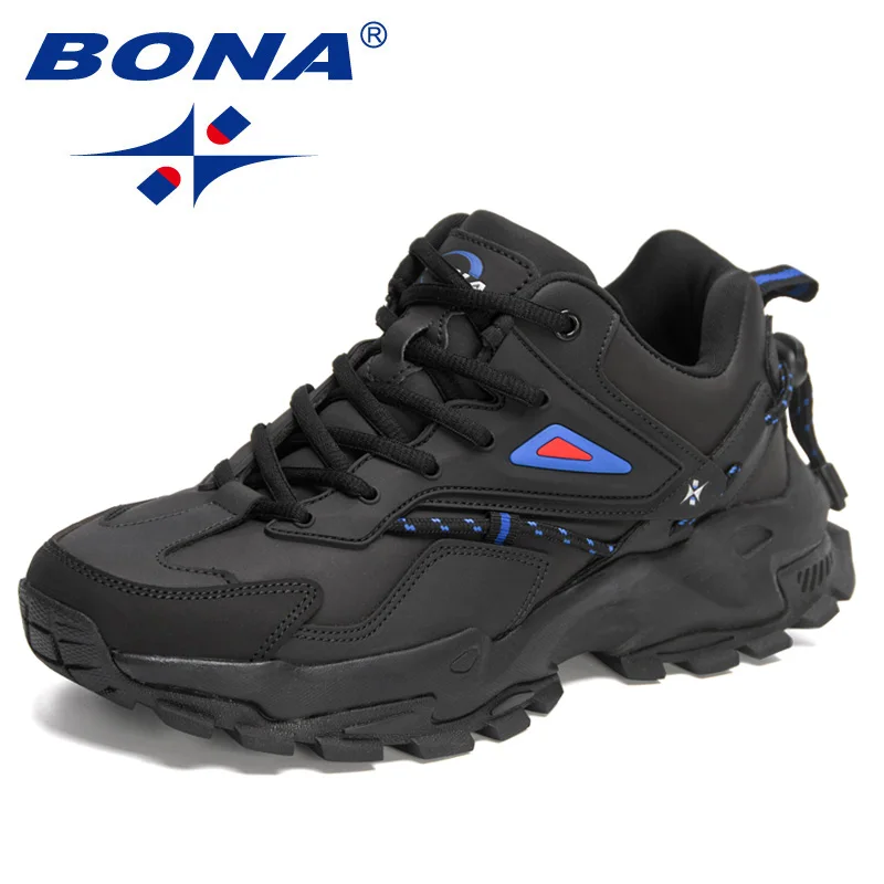 BONA New Designers Action Leather Casual Shoes Men Light Sneaker Man Fashion Breathable Comfortable Walking Shoe Mansculino casual sneakers leather shoes leather sneakers
