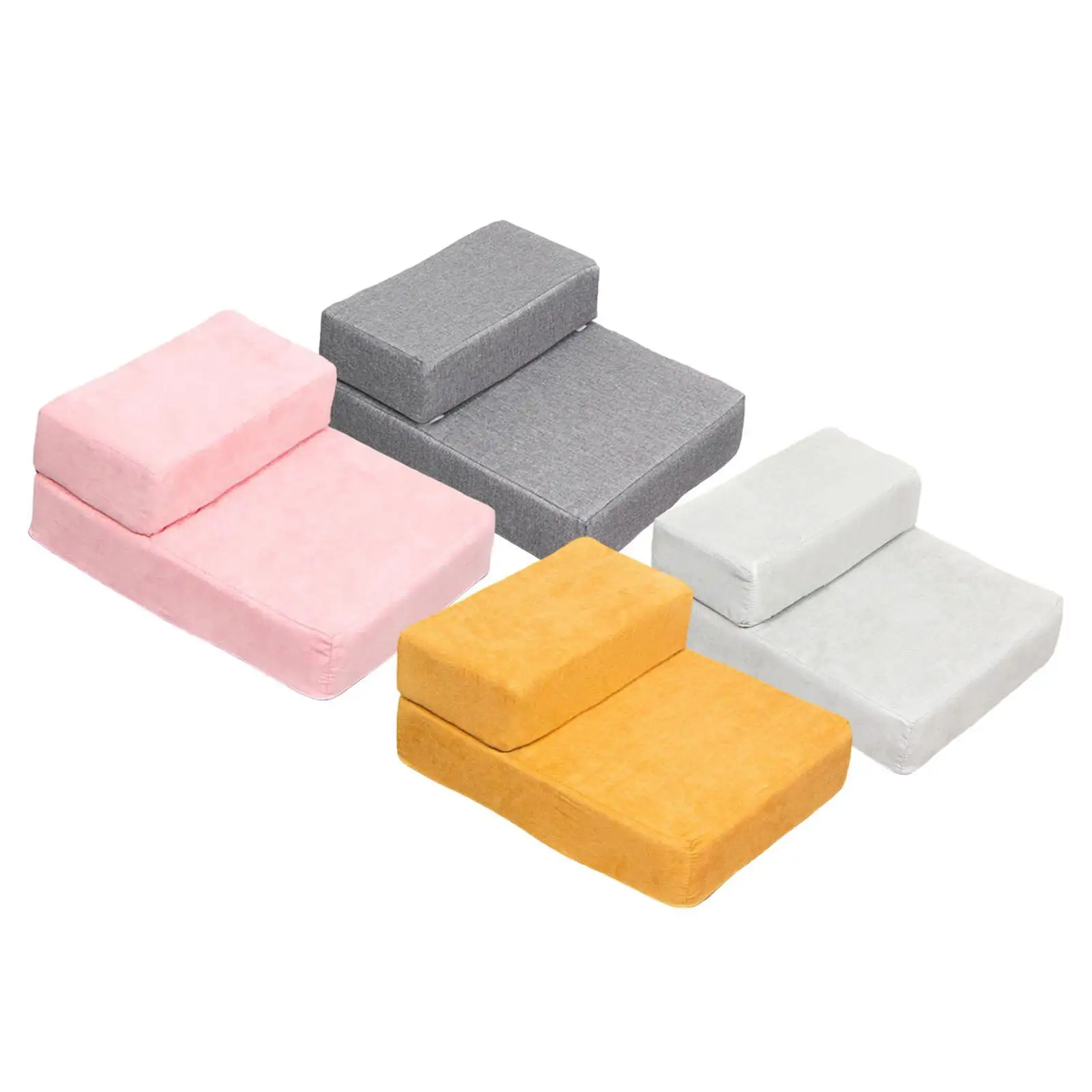 Dog Stairs with Washable Cover Staircase Ladder for High Bed and Couch Soft Pet Climbing Steps Pet Stairs for Small Dogs