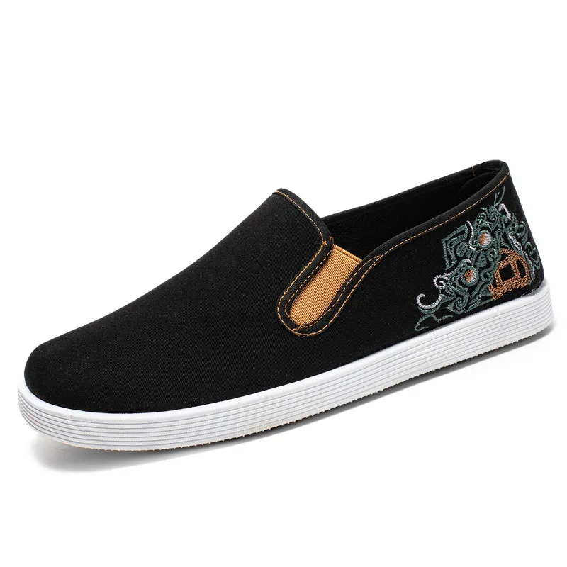 Summer Canvas Shoes Men's Fashion Lefu Shoes Versatile for Work and Driving Plus Size 44 Lightweight, Soft, and Durable