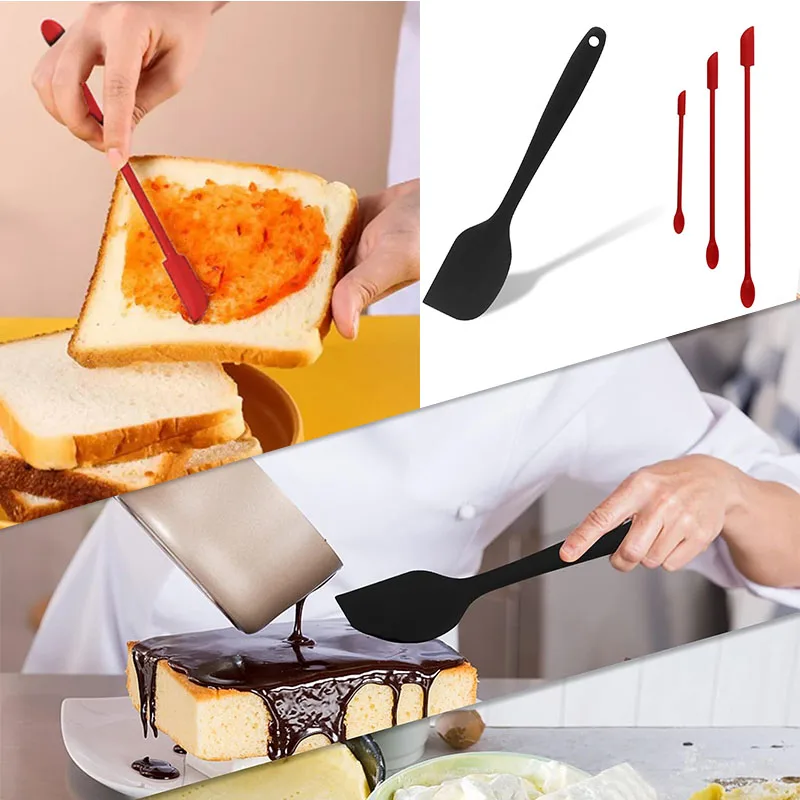 Silicone Spatula and Spoon Set Heat Resistant Kitchen Baking Tools