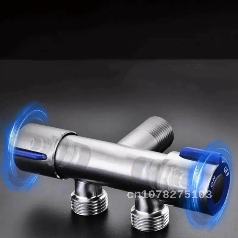 

Multi-function Faucet, Single Cold Double Control, Double Handle, Stainless Steel, Three-way Angle Valve, One Into Two