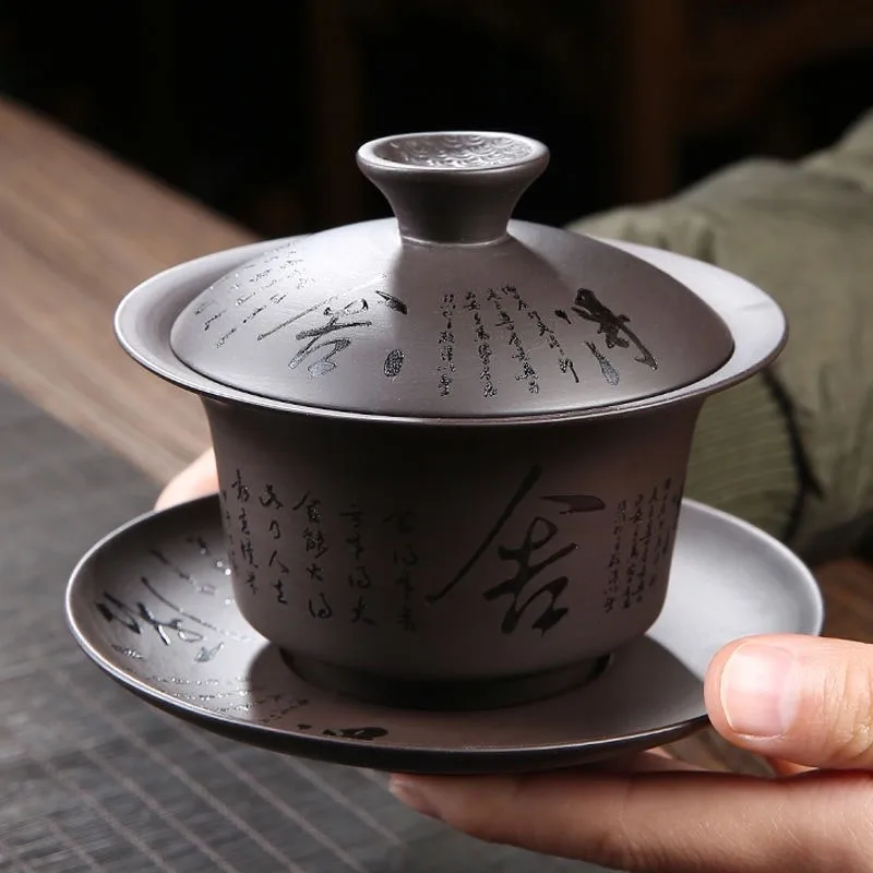 

Purple clay cover tea set large ceramic capacity ceremony spare customized
