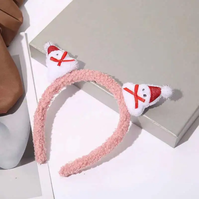 Christmas Hair Accessories Not Stuck Plush Headwear Holiday Net Red Hair Accessories Butlers Ear Plastic/resin Hoop