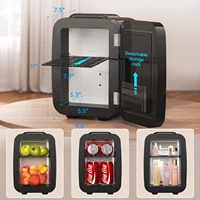 Мини-холодильник на 4 литра/6 банок, портативный охладитель и подогреватель, холодильник для спальни, офиса и автомобиля, отлично подходит для еды, напитков, косметики — изображение 3