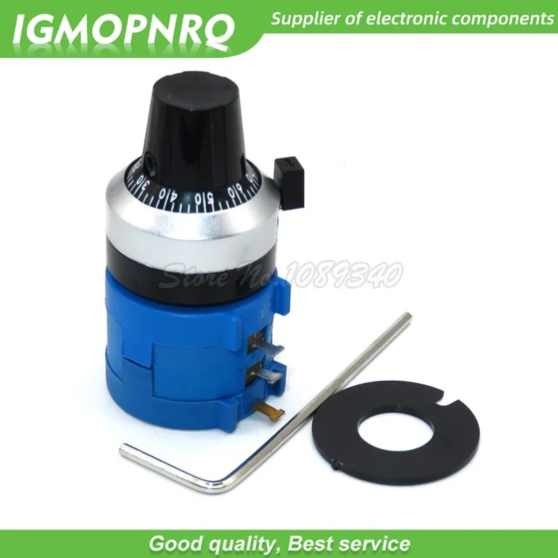 3590S-2 3590S Series Precision Multiturn Potentiometer 10 Ring Adjustable Resistor+1PCS Turns Counting Dial Rotary 6.35mm Knob