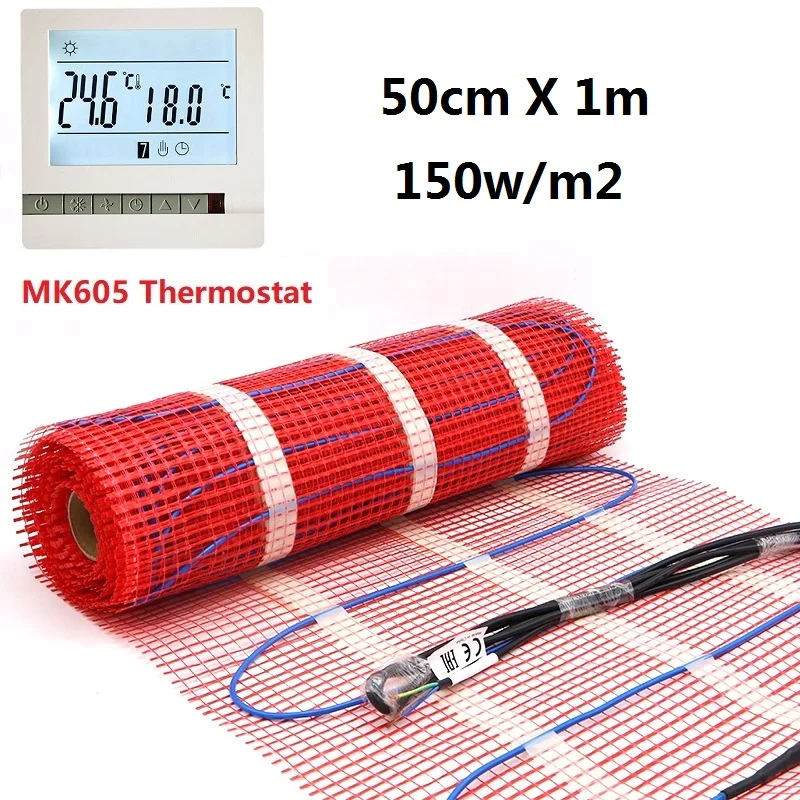 MINCOHEAT05m2UnderfloorHeatingMat150WM2LowElectrical50cmX1m