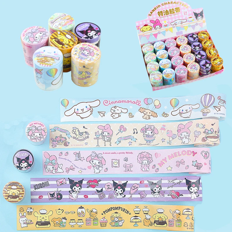 10Pcs Kawaii Kuromi My Melody Cinnamoroll Cartoon Washi Tape Set Student  Sanrio Anime Girl Heart Cute Pocket Material Stickers - AliExpress