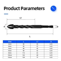 ExactBit Cross Hex Tile Drill Bit For Glass Concrete Ceramic Tile Hole Opener Tunsten Carbide Hard Alloy Bits Set Tools 3-12mm 6