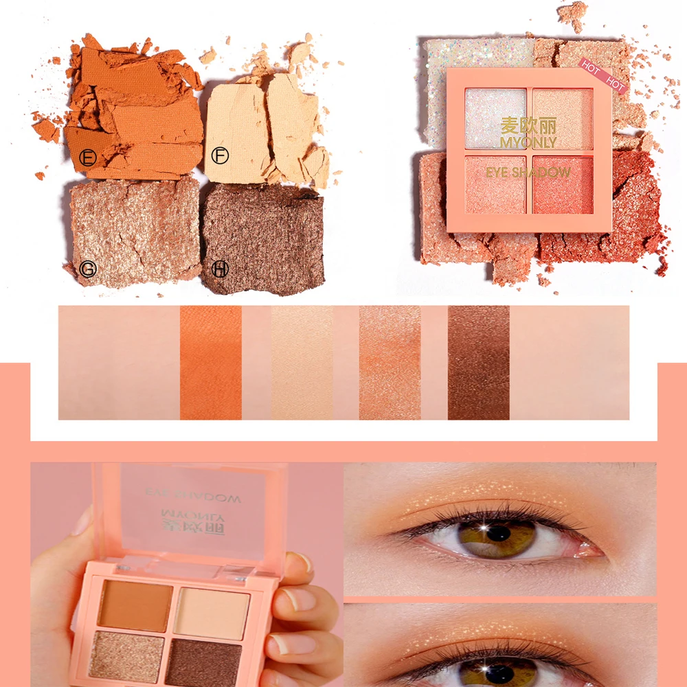 4 Colori Shimmer And Shine Eyeshadow Makeup Palette Glitter Matte Eye Shadow Pallete Long Lasting Shiny Eye Pigment