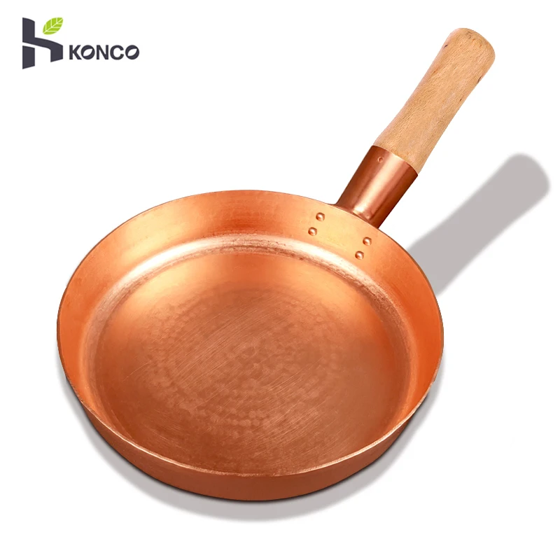 Konco25cm28cmCopperFryingPanHandmadePureCopperPanStirFrying