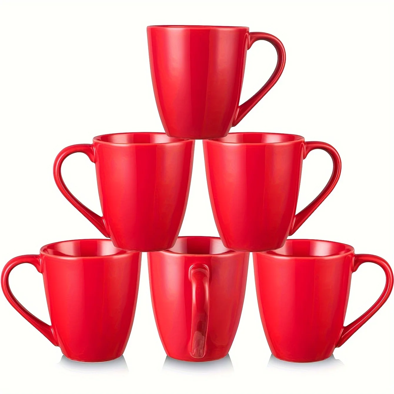 

6pcs, Coffee Mug Set, 12 Ounce, Ceramic Mug For Men, Women, Unique Glazed Mugs With Handle For Tea, Coffee, Cocoa, Milk, Cereal