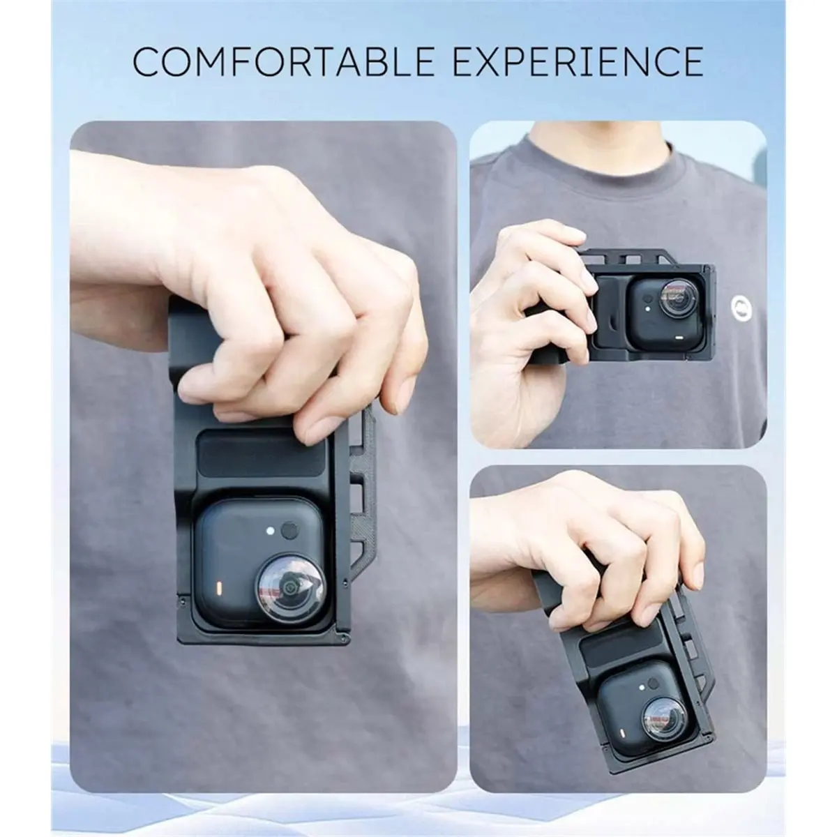 Insta360 Go Ultra Xplorer 키트용 N05R 3D 프린트 ABS 그립 키트 분실 방지 끈이 있는 인체공학적 핸들