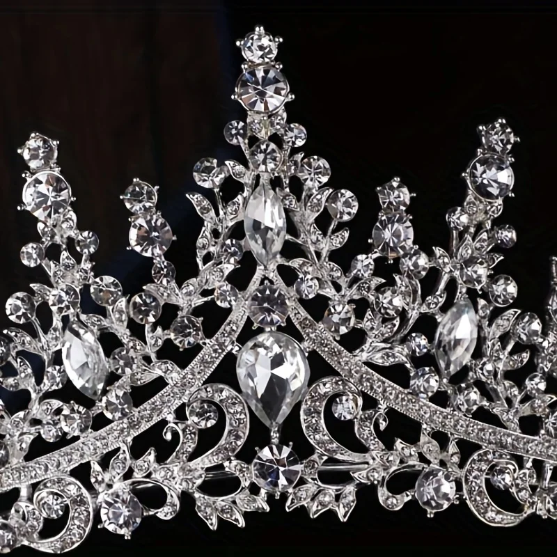 Bridal Jewelry Set 3Pcs Regal Bridal Crown and Jewelry Set in Silver-Plating for Weddings & Gifts