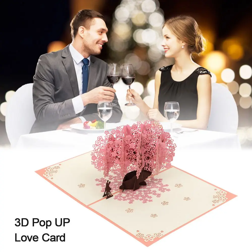 Greeting cards 3D Pop UP love card for wife and girlfriend gift for Valentine's Day anniversary wedding invitation greeting thank you cards