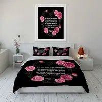 Design floral romantique pour la décoration de chambre d'enfant et d'adulte, magnifique ensemble de literie trois pièces en cadeau. 4