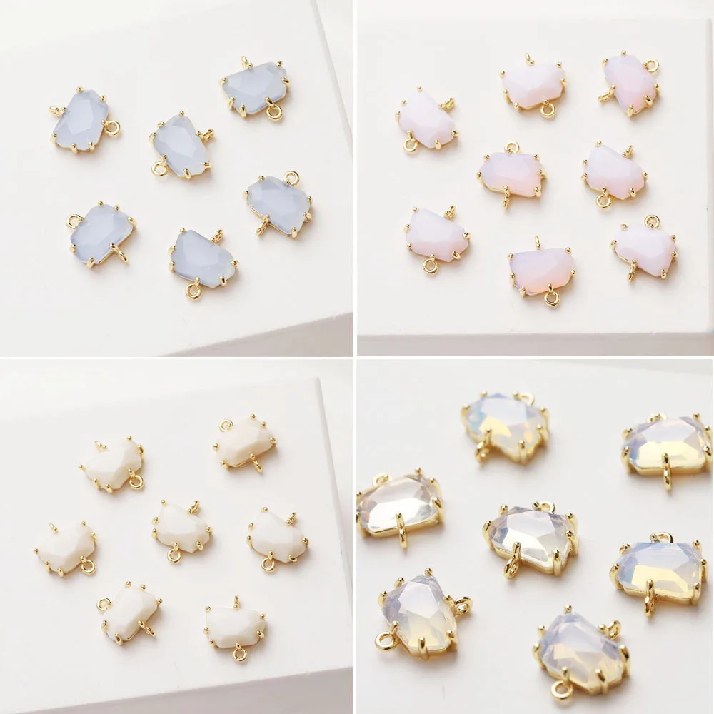 고급 유리 귀걸이 커넥터, 쥬얼리 제작 펜던트, DIY 수제 황동 액세서리, 1..