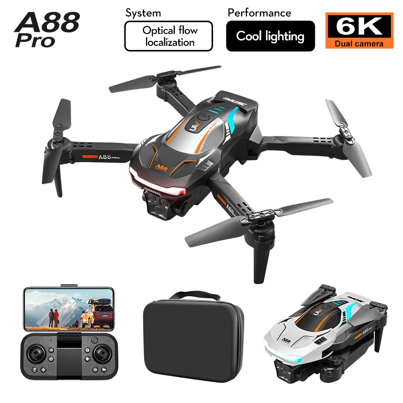 A88 프로 드론 3 카메라, 8K HD 전문 항공 사진, 5G GPS 장애물 회피 쿼드콥터 장난감, UAV 10000M, 신제품