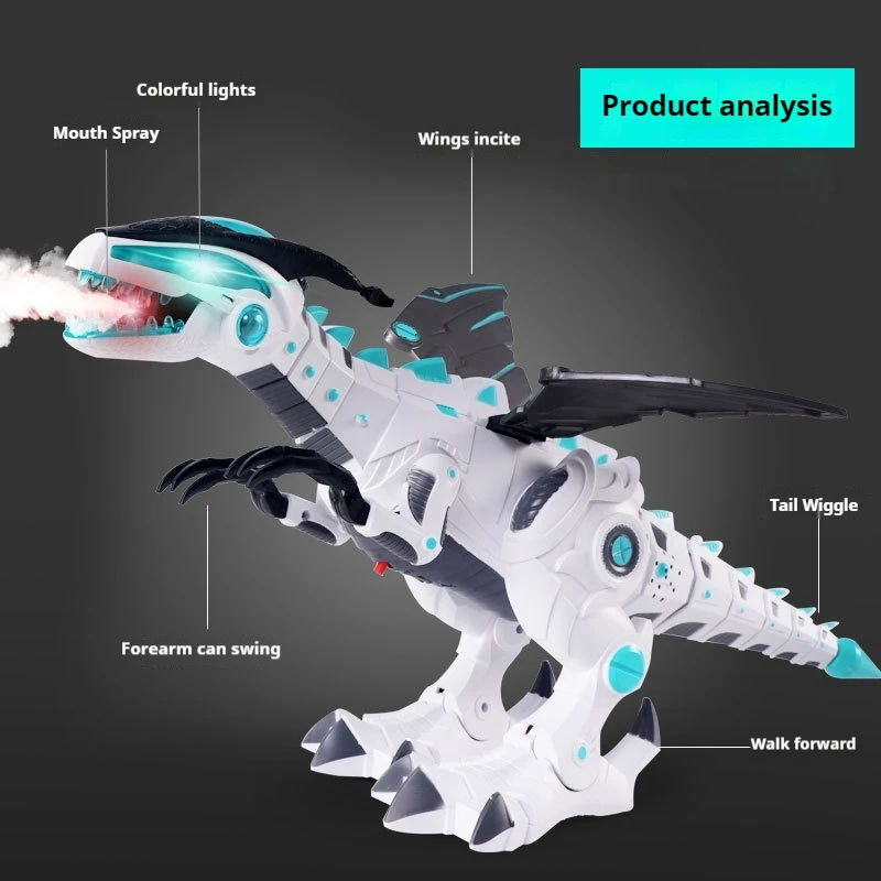 Remote Control Machine Spray Dinosaur Electric Movable Toy Intelligent Gift With Light Mechanical Dinosaur Model Children'S Toy 4