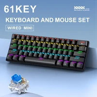APAYADO K61 Mini Mechanical Keyboard,Wired,61 Keys,Phantom RGB, Black/White Red/Blue Mechanical Switch for Gaming,60% Portable 3
