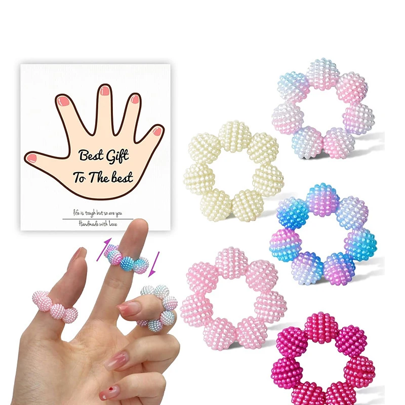 5 adet yetişkin parmak ucu stres giderici oyuncak kompakt parmak masaj aleti moda parmak basınç tahliye boncuk halka aksesuarları