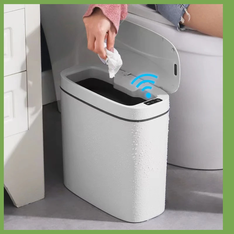 

Smart Sensor Trash Can 14L Electronic Automatic Bathroom iving Room Waterproof Narrow Seam Sensor Garbage Bin