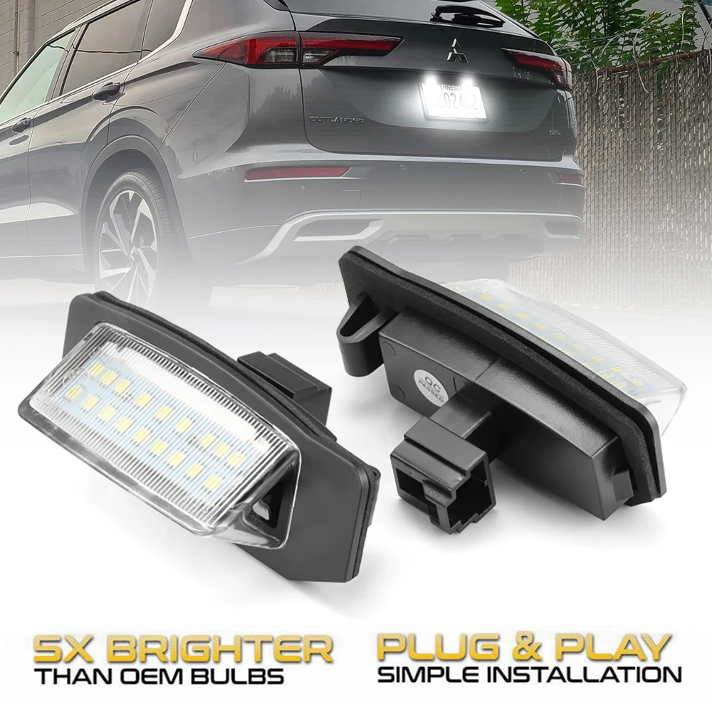 2PcsLEDRearLicenseNumberPlateLightsNoErrorForMitsubishi