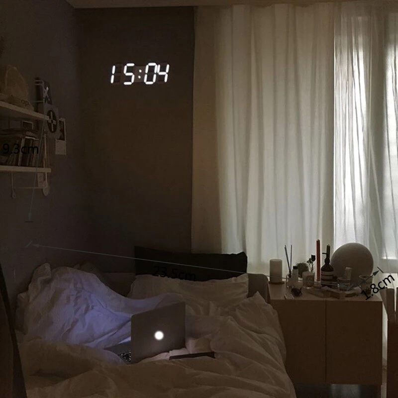 3D LED Digital Clock Wall Decoration