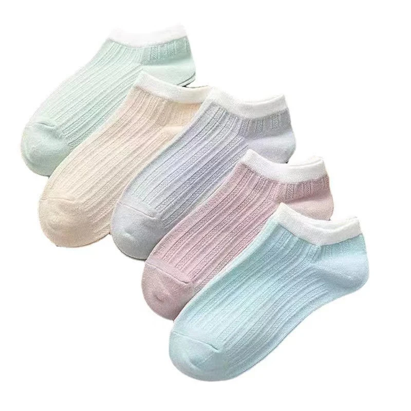 

10 Pairs Thin Section Women Socks Spring Summer Breathable Sports Solid Color Women's Boat Socks Comfortable Cotton Ankle Socks