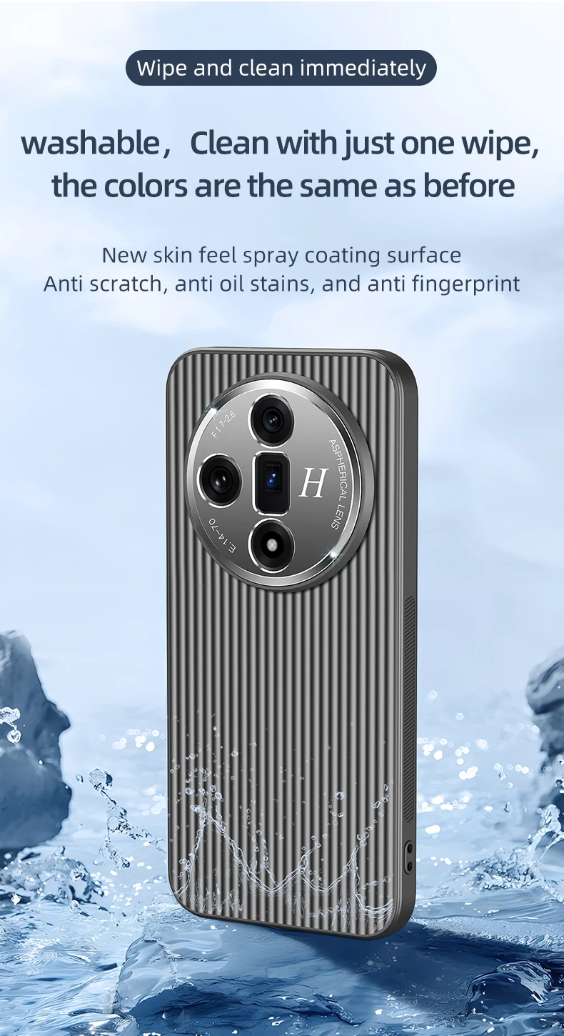 Coque de téléphone Oppo Find X7 X6 Reno 11 10 Pro Ultra 3D Stripe Metal Cover Protect Camera Matte Soft Shell Antifall NonSlip Funda_voghion.com